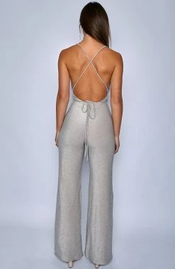 Babyboo Fashion LA Bish Jumpsuit - Silver Playsuits + Jumpsuits