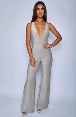 Babyboo Fashion LA Bish Jumpsuit - Silver Playsuits + Jumpsuits