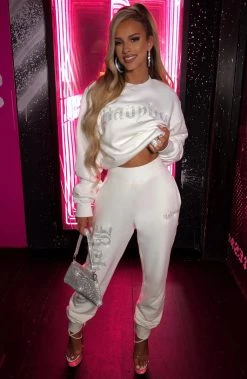 Z.Y Babyboo Diamante Jumper - White CLOTHING