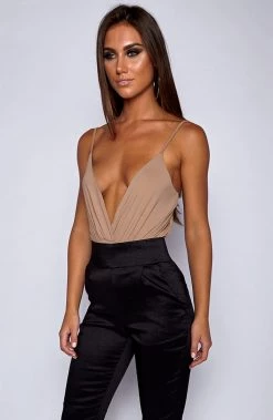 Babyboo Fashion Shady Vibes Bodysuit Leotard - Mocha Tops