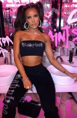 Z.Y NEW ARRIVALS Lailani Diamante Bandeau - Black