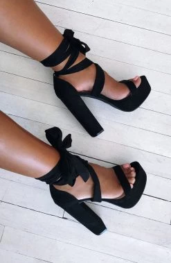 L.F Danica Block Heels - Black NEW ARRIVALS