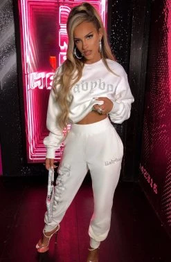 Z.Y Babyboo Diamante Jumper - White CLOTHING