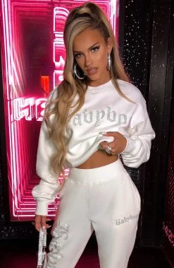 Z.Y Babyboo Diamante Jumper - White CLOTHING