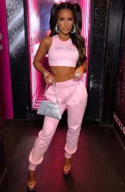 Z.Y Babyboo Diamante Tracksuit Pant - Pink
