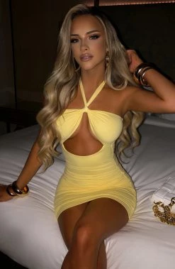 L.F NEW ARRIVALS Draya Mini Dress - Lemon