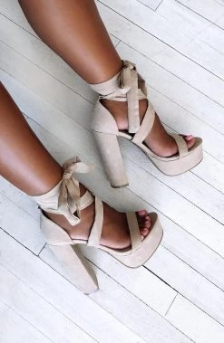 L.F Danica Block Heels - Nude