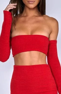 Babyboo Fashion Kira Crop Top - Red Tops