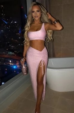 L.F Alyssia Maxi Skirt - Pink Sparkle NEW ARRIVALS