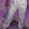 Z.Y Sasha Diamante Trackpants - White