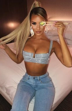 S.D NEW ARRIVALS Estera Top - Silver Sparkle