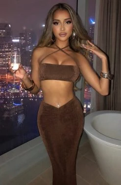 B.D Elita Crop - Chocolate NEW ARRIVALS