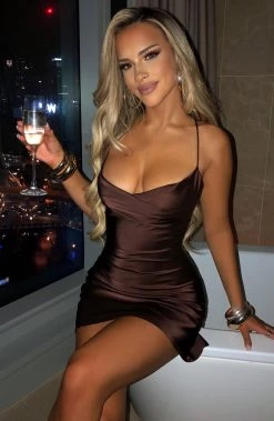 M.T Avianna Mini Dress - Chocolate