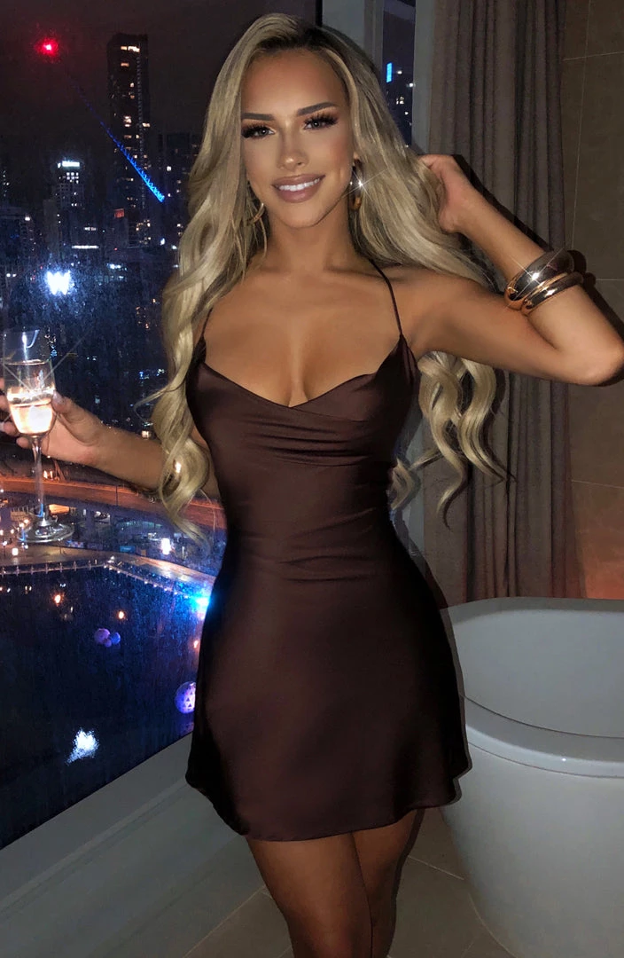 M.T Avianna Mini Dress - Chocolate