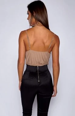 Babyboo Fashion Shady Vibes Bodysuit Leotard - Mocha Tops