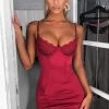 S.D NEW ARRIVALS Chantel Mini Dress - Burgundy