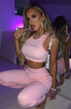 Z.Y Babyboo Diamante Tracksuit Pant - Pink