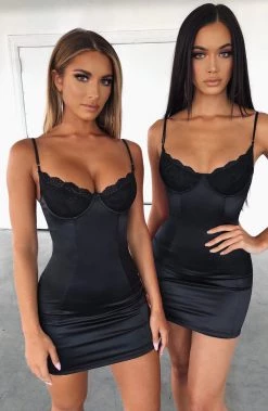 S.D NEW ARRIVALS Chantel Mini Dress - Black