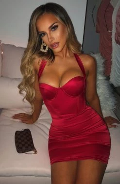 R.F NEW ARRIVALS Ada Mini Dress - Red