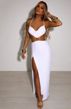 M.T NEW ARRIVALS Adrianna Maxi Dress - White