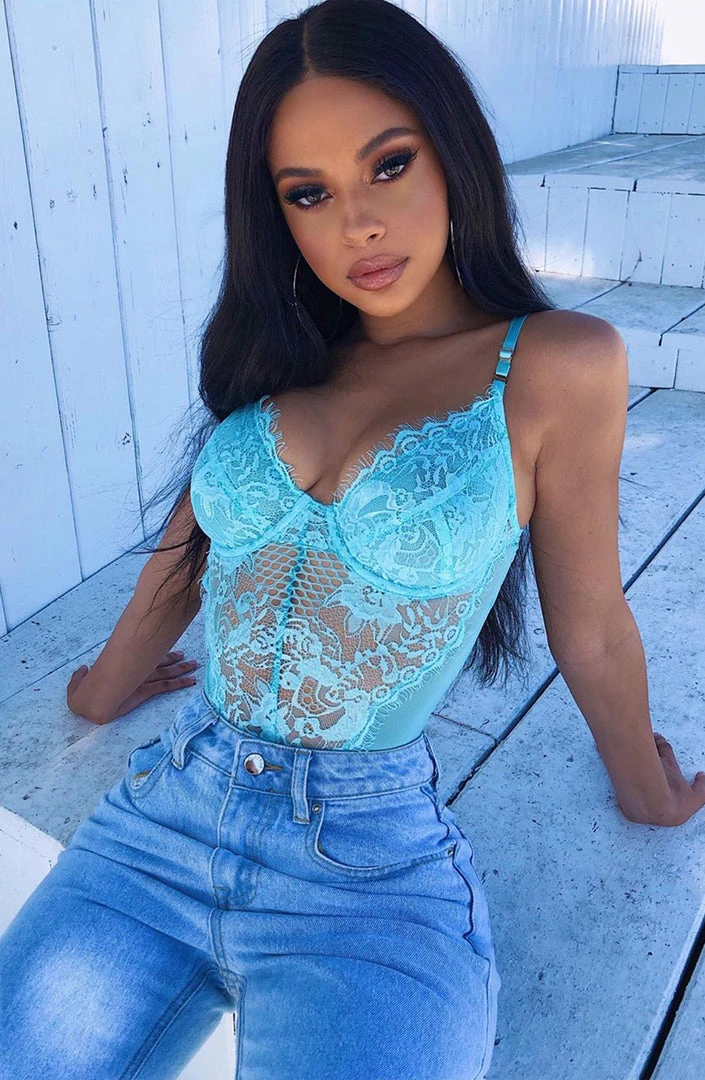 S.D NEW ARRIVALS Alayna Bodysuit - Baby Blue