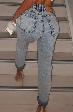 Z.Y NEW ARRIVALS Ali Boyfriend Jeans - Acid Blue