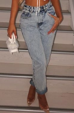 Z.Y NEW ARRIVALS Ali Boyfriend Jeans - Acid Blue