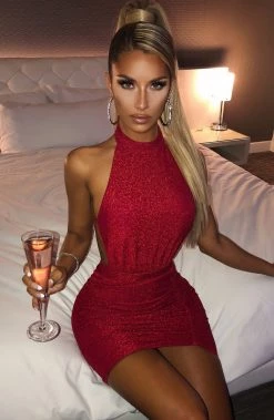 C.F Allissa Mini Dress - Red Sparkle NEW ARRIVALS