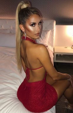 C.F Allissa Mini Dress - Red Sparkle NEW ARRIVALS