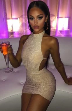 C.F Allissa Mini Dress - Gold Sparkle