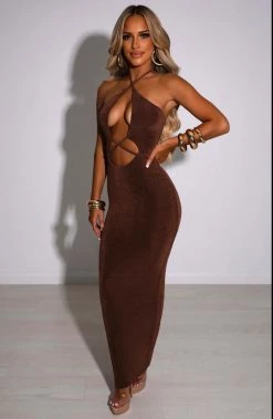 B.D Alondra Maxi Dress - Chocolate NEW ARRIVALS