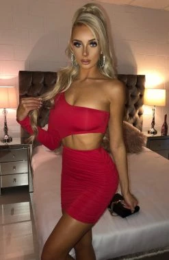 L.F NEW ARRIVALS Alyssa Mini Dress - Red