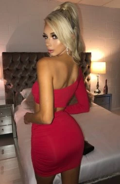 L.F NEW ARRIVALS Alyssa Mini Dress - Red