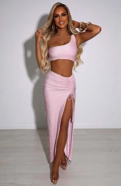 L.F Alyssia Maxi Skirt - Pink Sparkle NEW ARRIVALS