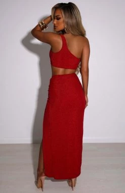 L.F NEW ARRIVALS Alyssia Maxi Skirt - Red Sparkle