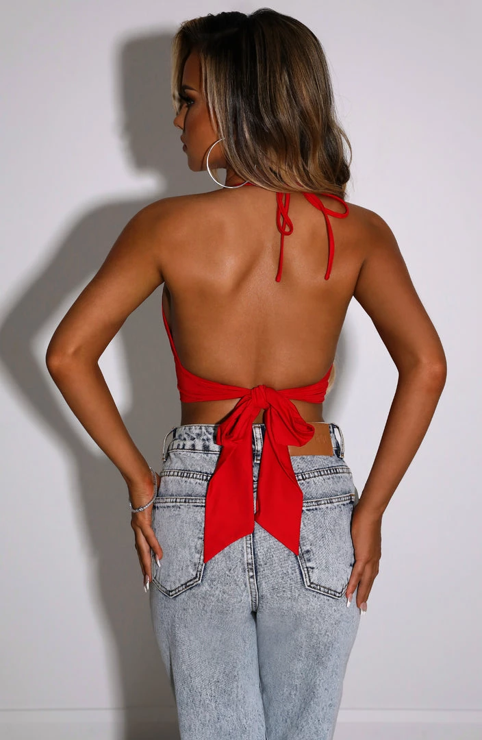 M.T BACK IN Amaya Crop - Red
