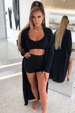 C.F Amber Cozy Cardigan - Black