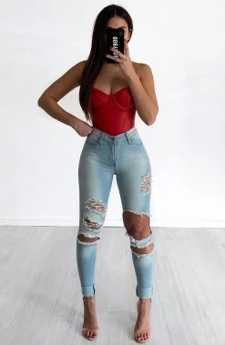 V.B CLOTHING Amelia Jeans - Light Blue