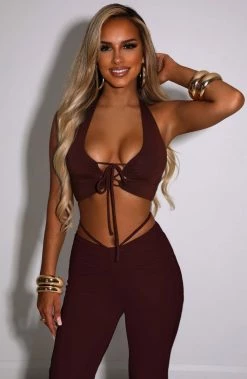 L.F Aniya Crop - Chocolate NEW ARRIVALS