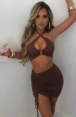 L.F Xava Mini Skirt - Chocolate NEW ARRIVALS