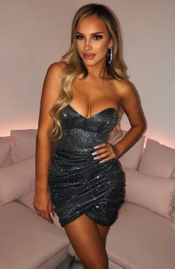 C.F Arianna Mini Dress - Black Sparkle NEW ARRIVALS