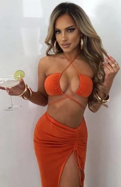 L.F NEW ARRIVALS Ariela Maxi Skirt - Apricot