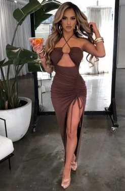 L.F Athina Maxi Dress - Chocolate NEW ARRIVALS