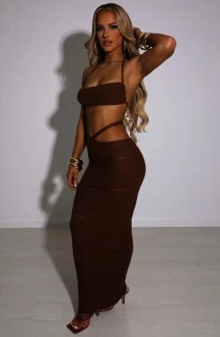 T.T Aubery Maxi Skirt - Chocolate NEW ARRIVALS