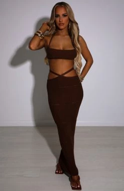 T.T Aubery Maxi Skirt - Chocolate NEW ARRIVALS