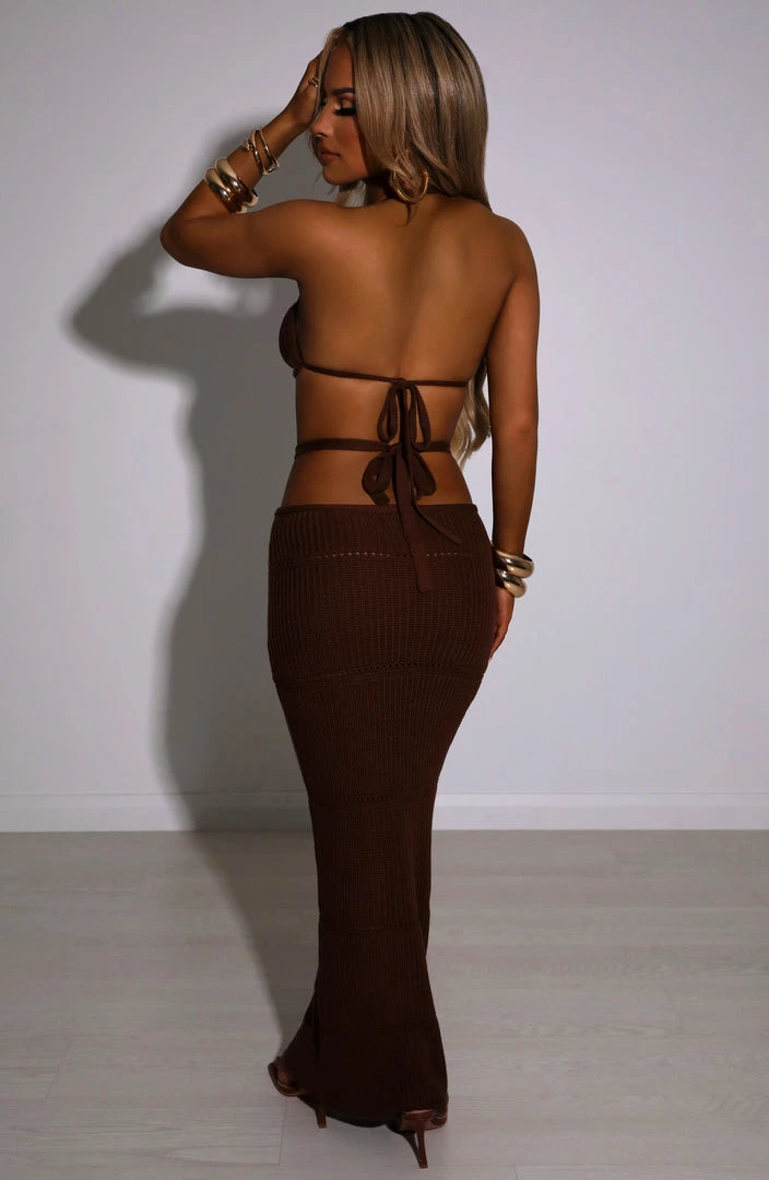 T.T Aubery Maxi Skirt - Chocolate NEW ARRIVALS