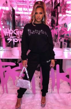 Z.Y Babyboo Diamante Jumper - Black BACK IN