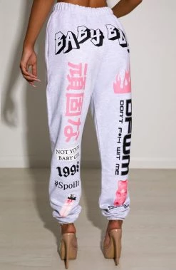 M.T Baddie Graphic Trackpant - Pink NEW ARRIVALS