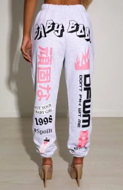 M.T Baddie Graphic Trackpant - Pink NEW ARRIVALS