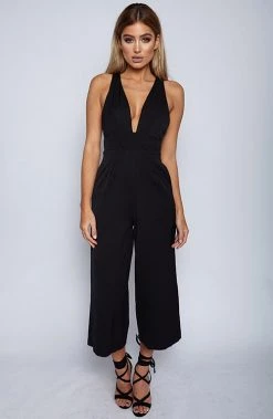 Babyboo Fashion Jumpsuits Totally Down Jumpsuit - Black
